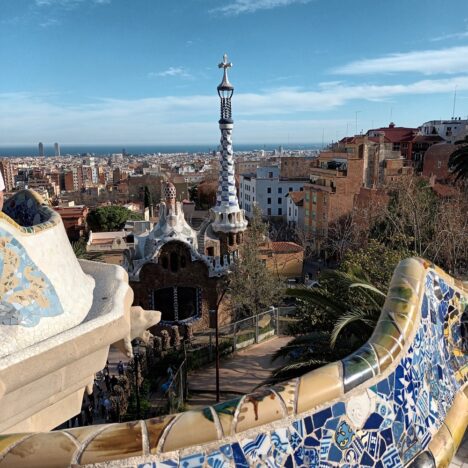 Szép kilátás Barcelona Güell park